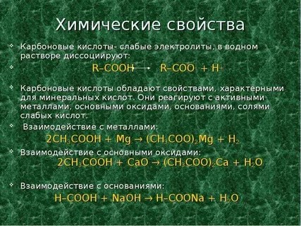 &amp;quot;Химические свойства карбоновые кислот&amp;quot;.